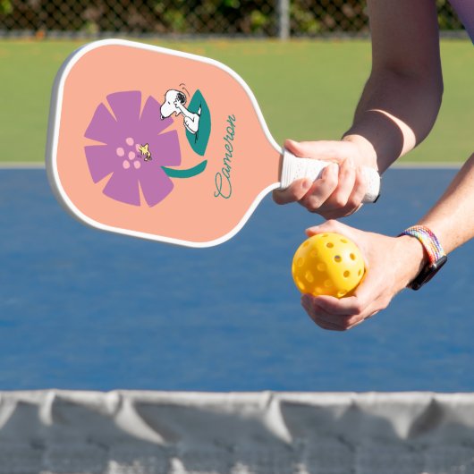 Peanuts | Het illustreren van Natuur Paarse Bloem Pickleball Paddle (Insitu)