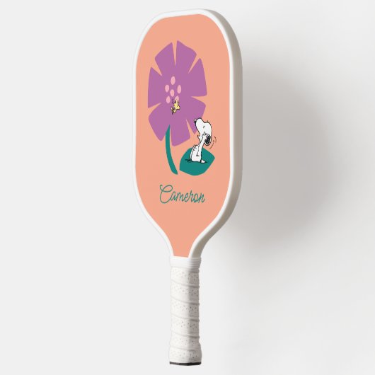 Peanuts | Het illustreren van Natuur Paarse Bloem Pickleball Paddle (Links)