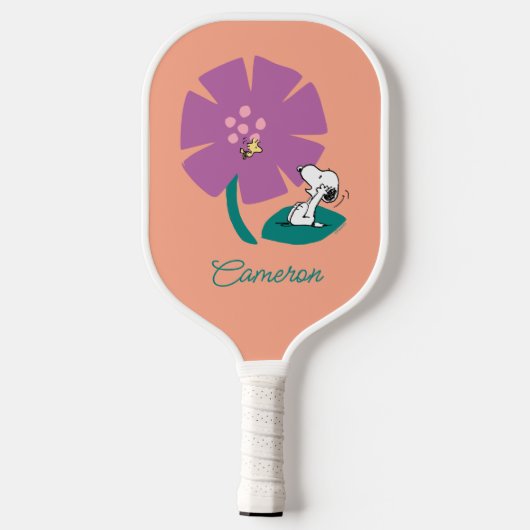 Peanuts | Het illustreren van Natuur Paarse Bloem Pickleball Paddle (Achterkant)
