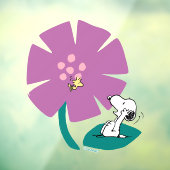 Peanuts | Het illustreren van Natuur Paarse Bloem Raamsticker (Vel 3)