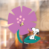 Peanuts | Het illustreren van Natuur Paarse Bloem Raamsticker (Vel 2)
