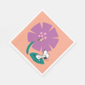 Peanuts | Het illustreren van Natuur Paarse Bloem Servet (Hoek)