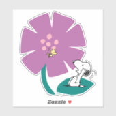 Peanuts | Het illustreren van Natuur Paarse Bloem Sticker (Vel)