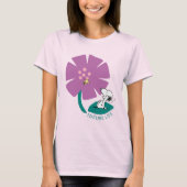 Peanuts | Het illustreren van Natuur Paarse Bloem T-shirt (Voorkant)