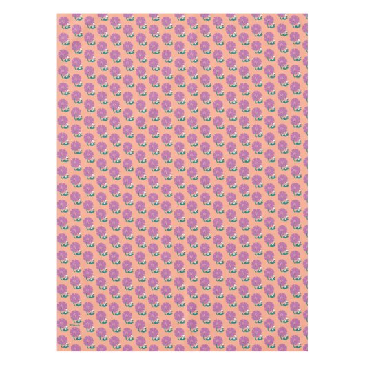 Peanuts | Het illustreren van Natuur Paarse Bloem Tafelkleed (Voorkant)