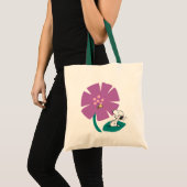 Peanuts | Het illustreren van Natuur Paarse Bloem Tote Bag (Voorkant (product))