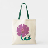 Peanuts | Het illustreren van Natuur Paarse Bloem Tote Bag (Achterkant)