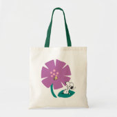 Peanuts | Het illustreren van Natuur Paarse Bloem Tote Bag (Voorkant)