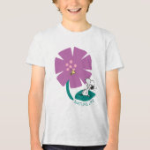 Peanuts | Het illustreren van Natuur Paarse Bloem Tri-Blend Shirt (Voorkant)