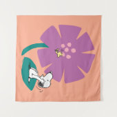 Peanuts | Het illustreren van Natuur Paarse Bloem Wandkleed (Voorkant (horizontaal))