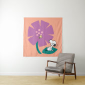 Peanuts | Het illustreren van Natuur Paarse Bloem Wandkleed (In situ)