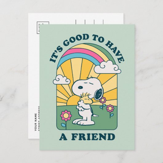 Peanuts | Het is goed om vrienden te hebben Briefkaart (Voorkant / Achterkant)