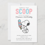 Peanuts | Hier is de Scoop - Ice Cream Verjaardag Kaart<br><div class="desc">Vier de verjaardag van uw kind met deze leuke uitnodigingen voor het thema Ice Cream met Snoopy. Personaliseer door al uw feestdetails toe te voegen!</div>