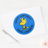 Peanuts | Houtvoorraad | Gefeliciteerd Ronde Sticker (Envelop)