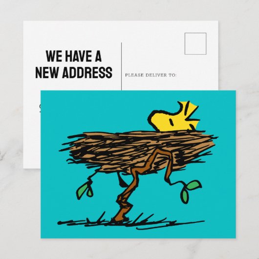 Peanuts | Houtvoorraad | We zijn verhuisd Briefkaart (Voorkant / Achterkant)