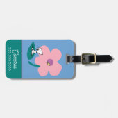 Peanuts | Illustratie Natuur roze bloem Bagagelabel (Voorkant horizontaal)