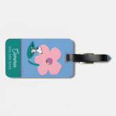 Peanuts | Illustratie Natuur roze bloem Bagagelabel (Achterkant horizontaal)