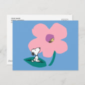 Peanuts | Illustratie Natuur roze bloem Briefkaart (Voorkant / Achterkant)