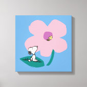 Peanuts | Illustratie Natuur roze bloem Canvas Afdruk (Voorkant)