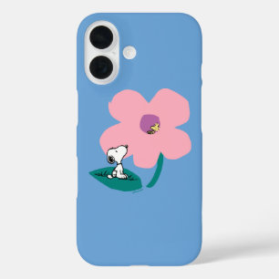 Peanuts Illustratie Natuur roze bloem iPhone 16 Hoesje