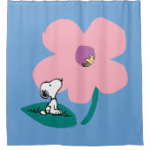 Peanuts | Illustratie Natuur roze bloem Douchegordijn (Voorkant)