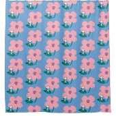 Peanuts | Illustratie Natuur roze bloem Douchegordijn (Voorkant)