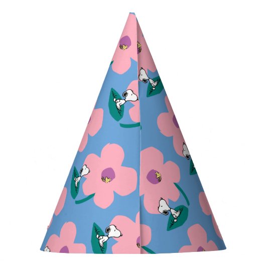 Peanuts | Illustratie Natuur roze bloem Feesthoedjes (Achterkant)