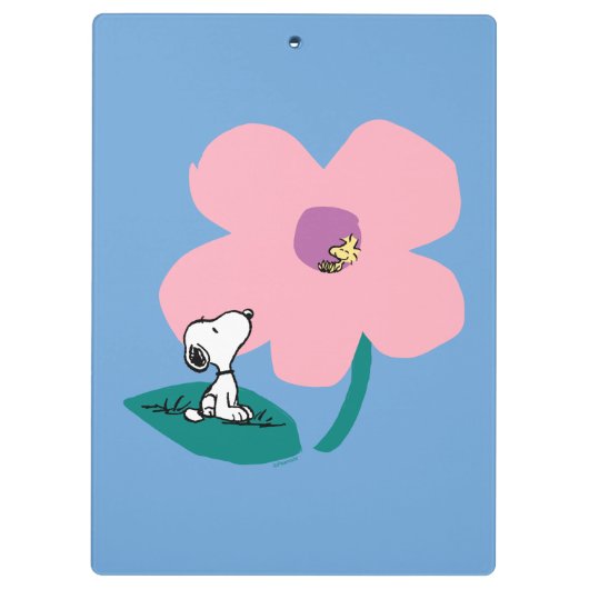 Peanuts | Illustratie Natuur roze bloem Klembord (Achterkant)