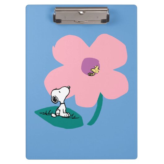 Peanuts | Illustratie Natuur roze bloem Klembord (Voorkant)