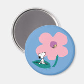 Peanuts | Illustratie Natuur roze bloem Magneet (Voorkant / Achterkant)