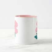 Peanuts | Illustratie Natuur roze bloem Mok (Midden)