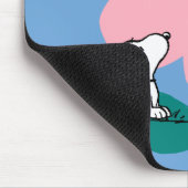 Peanuts | Illustratie Natuur roze bloem Muismat (Hoek)