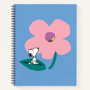 Peanuts   Illustratie Natuur roze bloem Notitieboek
