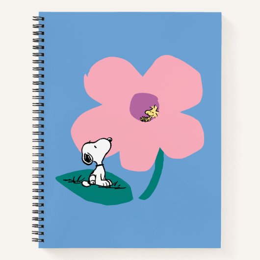 Peanuts | Illustratie Natuur roze bloem Notitieboek (Voorkant)