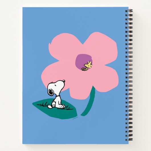 Peanuts | Illustratie Natuur roze bloem Notitieboek (Achterkant)