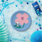 Peanuts | Illustratie Natuur roze bloem Papieren Bordje (Feest)