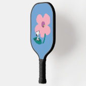 Peanuts | Illustratie Natuur roze bloem Pickleball Paddle (Links)