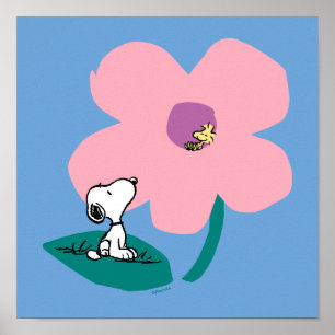 Peanuts   Illustratie Natuur roze bloem Poster
