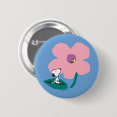 Peanuts | Illustratie Natuur roze bloem Ronde Button 5,7 Cm (Voorkant /achterkant)