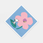 Peanuts | Illustratie Natuur roze bloem Servet (Hoek)