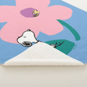 Peanuts | Illustratie Natuur roze bloem Sherpa Deken (3/4)