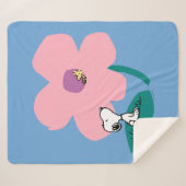 Peanuts | Illustratie Natuur roze bloem Sherpa Deken (Voorkant (horizontaal))