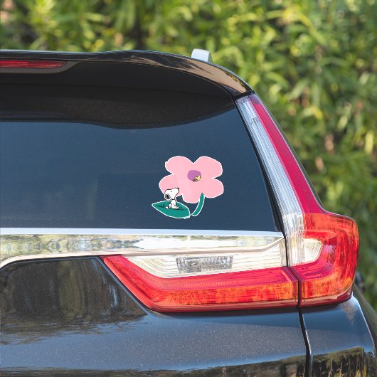 Peanuts | Illustratie Natuur roze bloem Sticker (Auto Zijkant)