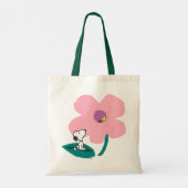 Peanuts | Illustratie Natuur roze bloem Tote Bag (Achterkant)