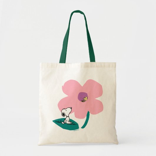 Peanuts | Illustratie Natuur roze bloem Tote Bag (Voorkant)