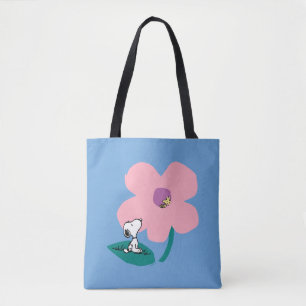 Peanuts   Illustratie Natuur roze bloem Tote Bag