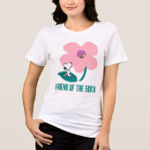 Peanuts | Illustratie Natuur roze bloem Tri-Blend Shirt (Voorkant)