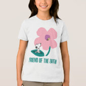 Peanuts | Illustratie Natuur roze bloem Tri-Blend Shirt (Voorkant)