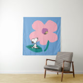 Peanuts | Illustratie Natuur roze bloem Wandkleed (In situ)