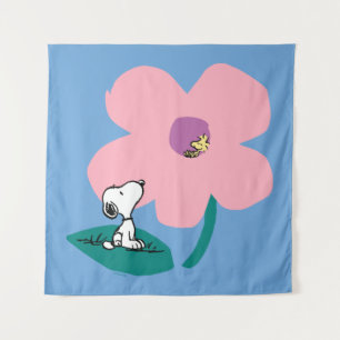 Peanuts   Illustratie Natuur roze bloem Wandkleed